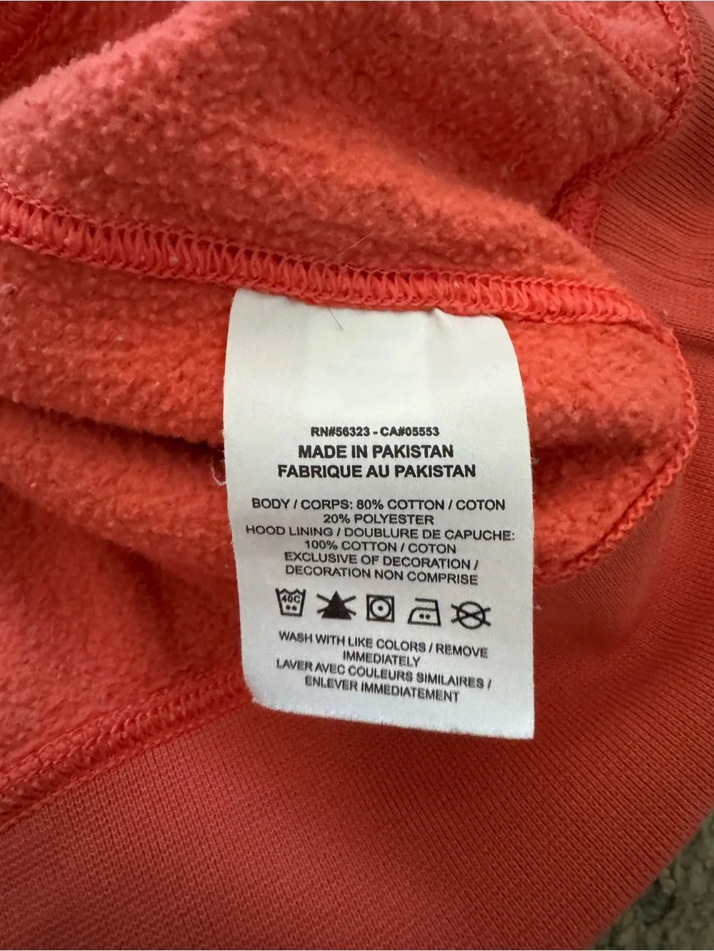 Nike Men's Coral Hoodie with Logo Size S